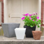 Ella Square Planter 12″ – Artstone Black